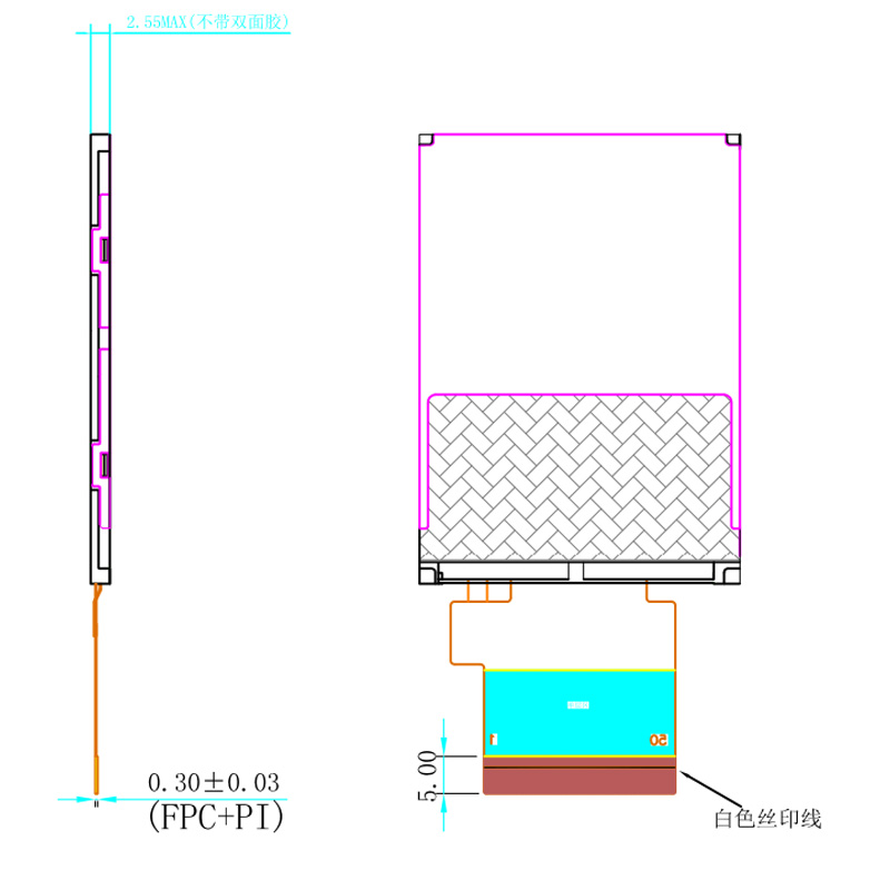 Display LCD transselettivo piccolo/piccolo a 2,4 pollici QVGA