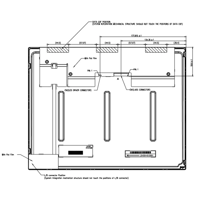 Display LCD TFT orizzontale da 15 pollici 1024*768